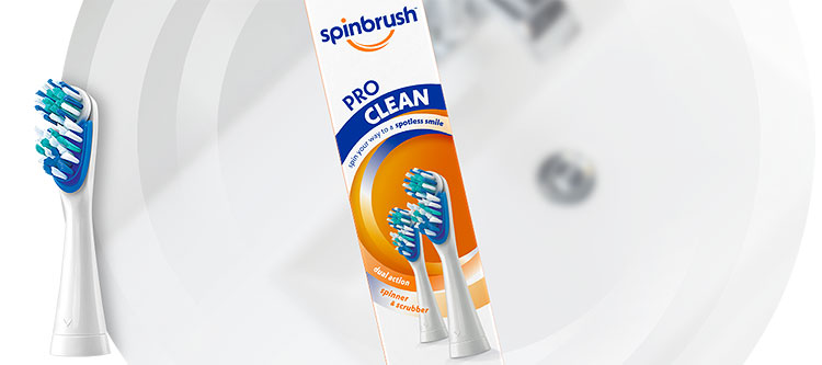 Spinbrush pro clean toothbrush head replacement refill
