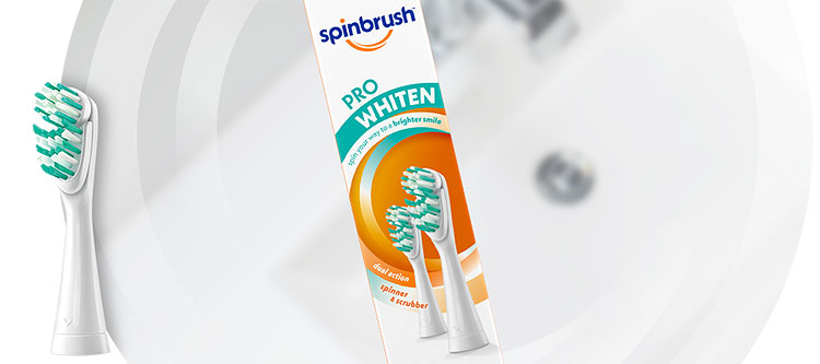 Spinbrush pro white toothbrush head replacement refill